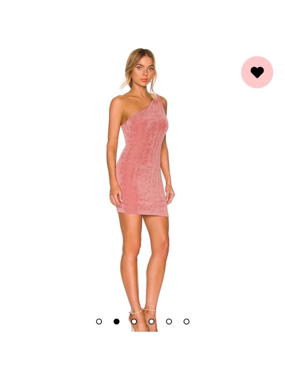 Asymmetrical One-Shoulder Mini Dress in Dusty Pink Velvet